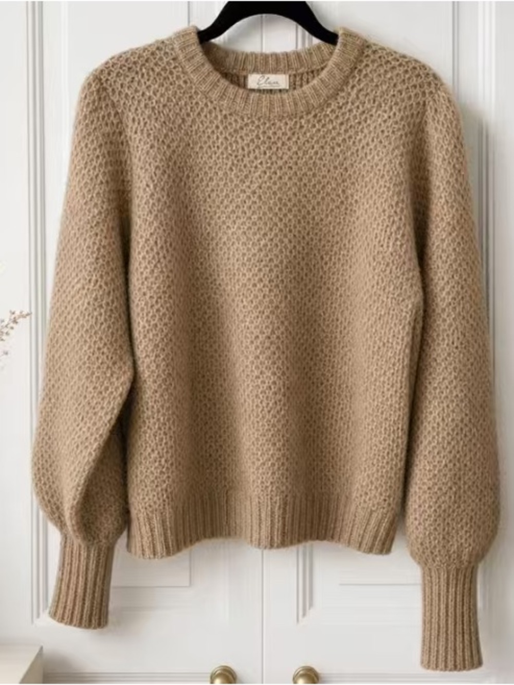 Chunky Crewneck Sweater in Beige
